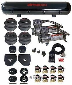 Air Ride Suspension Kit 1963 1972 Chevy C10 3/8 Valves Blk 7 Switch Bags Tank