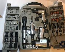 Air Tool and Accessories Kit, 71 Piece, Impact, Air Ratchet, Grinder 57 Pieces