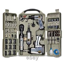 Air Tool and Accessories Kit, 71 Piece, Impact Wrench, Air Ratchet, Die Grind