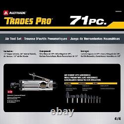 Air Tool and Accessories Kit, 71 Piece, Impact Wrench, Air Ratchet, Die Grind