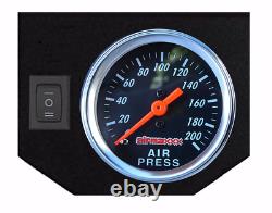 Air Tow Assist Kit Black Gauge & Air Compressor For 1999-06 Chevy Silverado 1500