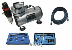 Airbrush Compressor Kit Air Brush Kit Double Action Airbrush Kt 132 + 128