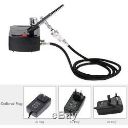 Airbrush Compressor Kit Dual Action Spray Air Brush Set Tattoo Nail Art Tool