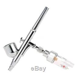 Airbrush Compressor Kit Dual Action Spray Air Brush Set Tattoo Nail Art Tool