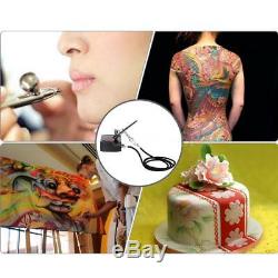 Airbrush Compressor Kit Dual Action Spray Air Brush Set Tattoo Nail Art Tool