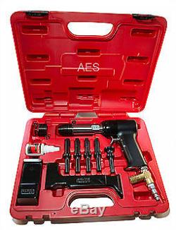 Aircraft Tools New Deluxe 737 Red Box 4x Rivet Gun Kit With Blocks & Snaps