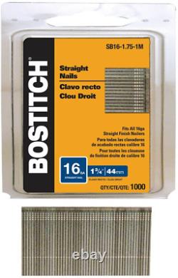 BOSTITCH Air Compressor Combo Kit, 3-Tool (BTFP3KIT) & Finish Nails, Bright, 1-3