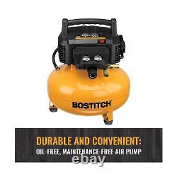 BOSTITCH Air Compressor Kit, Oil-Free, 6 Gallon, 150 PSI (BTFP02012-WPK)