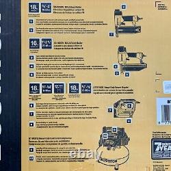 BOSTITCH BTFP3KIT Air Compressor Brad & Straight Nailer Stapler 3-Tool Combo Kit
