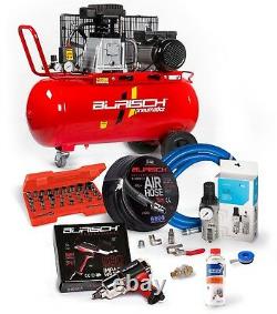 BURISCH Regulator Air Impact Wrench 90L Air Compressor Hose High Flow socket Kit