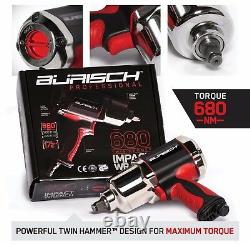 BURISCH Regulator Air Impact Wrench 90L Air Compressor Hose High Flow socket Kit