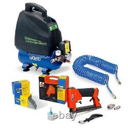 BURISCH Upholstery Air Stapler Kit Tacwise A7116V Air Compressor 10m Airline
