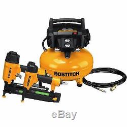 Bostitch Air Compressor Combo Kit 2-tool 18 Ga Brad Nailer 16 Ga Straight Finish