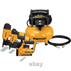 Bostitch BTFP3KIT 3-Pc. Nailer & 0.8 HP 6 Gal. Oil-Free Air Compressor New