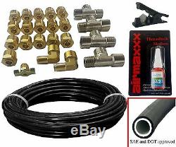 C10 Air Ride Suspension Kit Chevy 1963-72 3/8 Valves Blk 7 Switch Bags Tank 580B