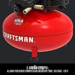 CRAFTSMAN Air Compressor, 6 Gallon, Pancake, Oil-Free with 13 Piece Accessory Kit