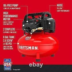 CRAFTSMAN Air Compressor, 6 Gallon, Pancake, Oil-Free with 13 Piece Accessory Kit