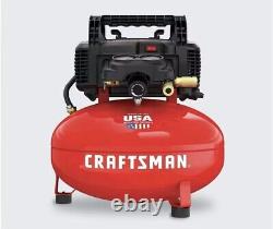 CRAFTSMAN CMEC1KIT18 Air Compressor Combo Kit w Hose & Nail Driver 6 Gallon Red