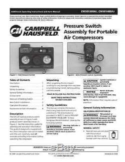 CW301300SJ Campbell Hausfeld Pressure Switch Kit CW301300AJ GENUINE OEM