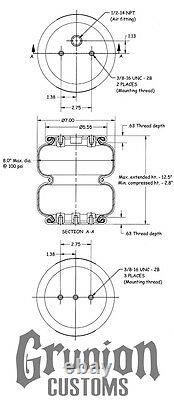 Cadillac de Ville 1959-60 Lowrider Air Suspension Kit FBSS Bags Brackets Mounts