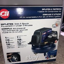Campbell Hausfeld FP2028 1 Gallon Air Compressor. Includes 6 Piece Inflation Kit