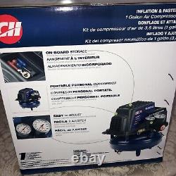 Campbell Hausfeld FP2028 1 Gallon Air Compressor. Includes 6 Piece Inflation Kit