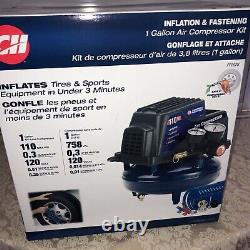 Campbell Hausfeld FP2028 1 Gallon Air Compressor. Includes 6 Piece Inflation Kit