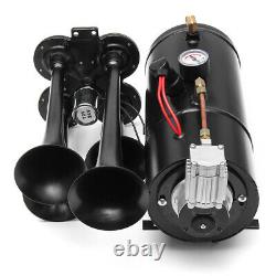 Car Truck Train Quad 4 Trumpet Air Horn Kit 170PSI 150dB 12V Compressor Kit