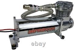 Chrome 480 Air Compressor 165 psi On 200 psi Off For Air Horn Or Bag Suspension