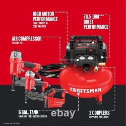 Craftsman CMEC3KITR 0.8 HP 6 Gallon Oil-Free Pancake Air Compressor with 3 Tools