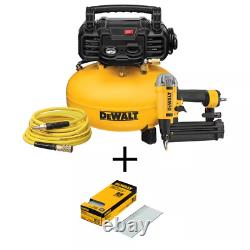 DEWALT 6 Gal 165 PSI Heavy-Duty Electric Pancake Air Compressor 18-Gauge Brad Na