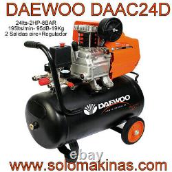Daac24d Compresor Electrico Daewoo 2hp 24lts + Kit Aire Comprimido Solomakinas