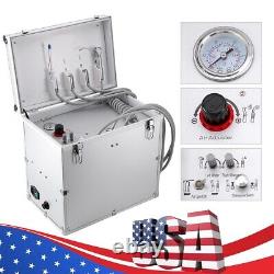 Dental Portable Mobile Delivery Unit Air Compressor Rolling Box 4H+handpiece Kit