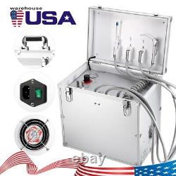 Dental Portable Mobile Delivery Unit Air Compressor Rolling Box 4H+handpiece Kit