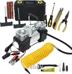EASYBURG Air Compressor Tire Inflator with Tire Repair Kit, 12V DC Air Pump for