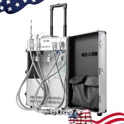 FDA Portable Dental Unit System Built-in Air Compressor Case+ Handpiece Kit