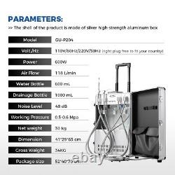 FDA Portable Dental Unit System Built-in Air Compressor Case+ Handpiece Kit