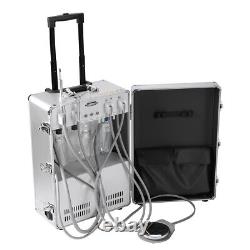 FDA Portable Dental Unit System Built-in Air Compressor Case+ Handpiece Kit