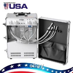 FDA Portable Dental Unit System Built-in Air Compressor Case+ Handpiece Kit
