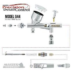 Fine Detail 0.2 Dual-Action Gravity AIRBRUSH KIT Tank Air Compressor Auto Paint