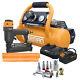 Freeman Cordless Compressor Kit With Finish Nailer/stapler 700 Shots/charge