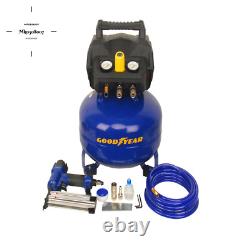 GOODYEAR 6 Gallon Portable Pancake Air Compressor with 2 Brad Nail Combo Kit