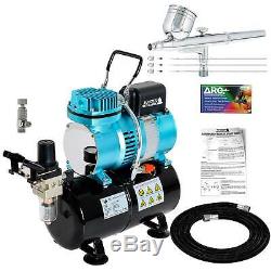 Gravity Master Airbrush Air Compressor with Tank Kit, 3 Tip Sets 0.2, 0.3, 0.5mm