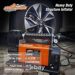 Heavy Duty Portable 12V Air Compressor Kit Inflate 6.35CFM (180L/ Min), Max