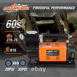Heavy Duty Portable 12V Air Compressor Kit Inflate 6.35CFM (180L/ Min), Max 150P