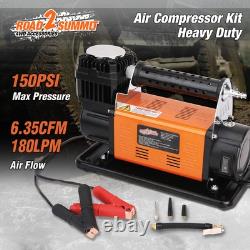 Heavy Duty Portable 12V Air Compressor Kit Inflate 6.35CFM (180L/ Min), Max 1