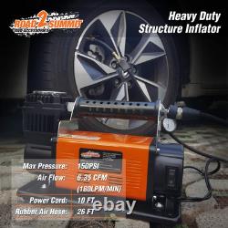Heavy Duty Portable 12V Air Compressor Kit Inflate 6.35CFM (180L/ Min), Max 1