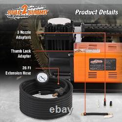 Heavy Duty Portable 12V Air Compressor Kit Inflate 6.35CFM (180L/ Min), Max 1