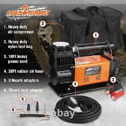 Heavy Duty Portable 12V Air Compressor Kit Inflate 6.35CFM (180L/ Min), Max 1