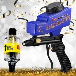 Holiday Kit AS118 Blue Sandblaster with ZN312 Inline Air Compressor Filter Bu